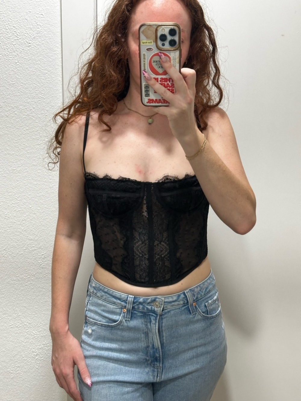 Black Lace Bustier Crop Top - Fitted Women's Camisole